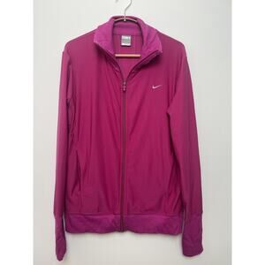 Nike Dri-Fit Hot Pink Full‎ Zip Running Jacket Large Athleisure